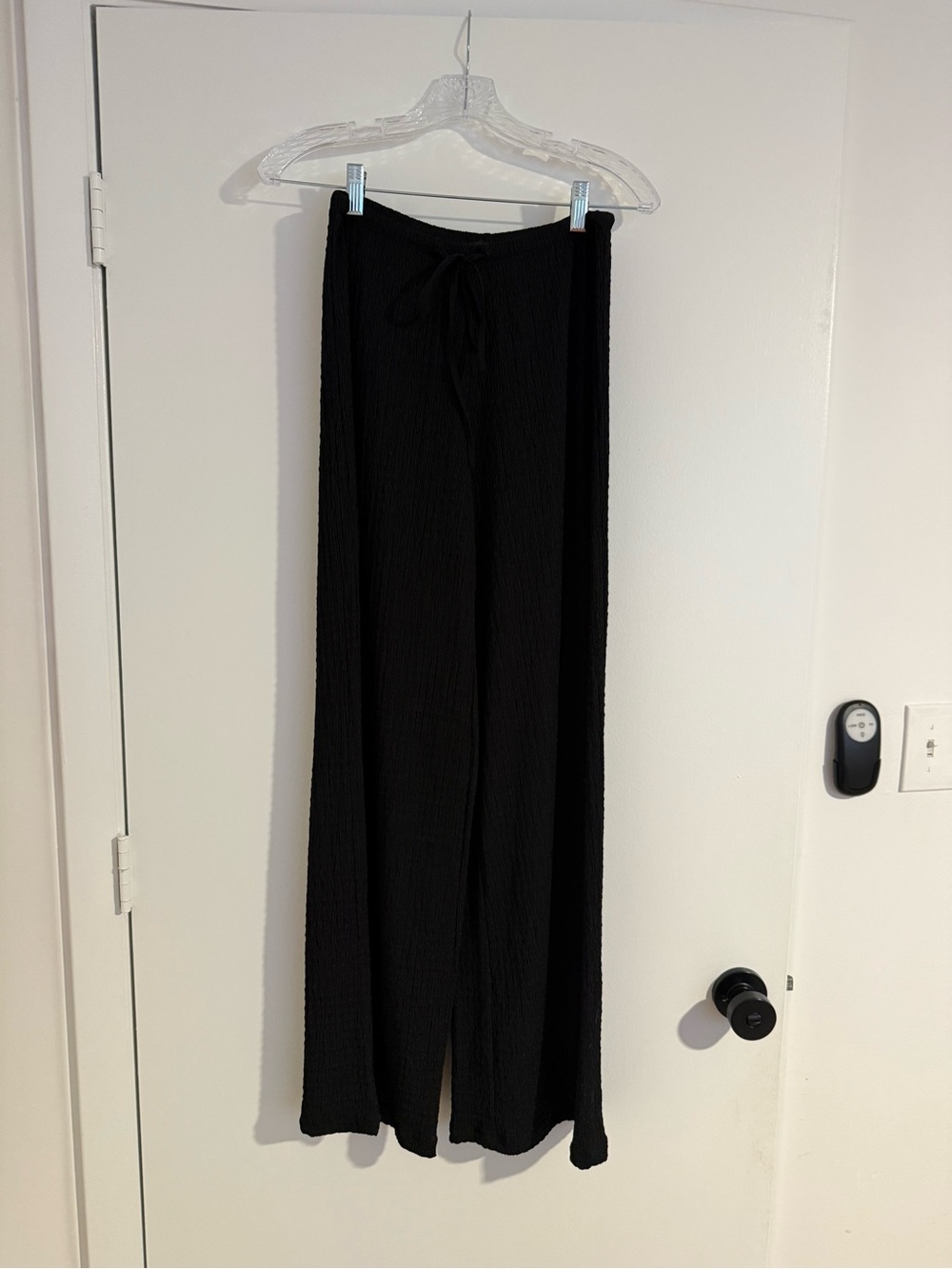 Zara Black Textured Matching Set Vest & Wide Leg Pants NWOT Women’s Medium - Picture 3 of 6